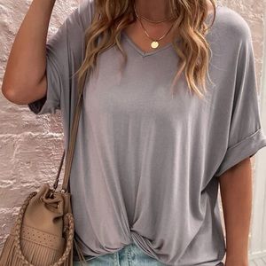 Oversized roll front T-shirt super cute